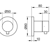 Keuco Ixmo 59557011001 Запорный вентиль с переключателем на 2 положения - внешняя часть (хром)