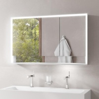 Keuco Royal Lumos 14305171301 Зеркальный шкаф с подсветкой 120*74 см (алюминий | белый)