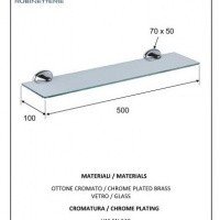 REMER Серия 900 NV20CR Полка для ванной комнаты 500 мм (прозрачное стекло | хром)