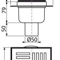 AlcaPlast APV6211 Душевой трап | комплект с дизайн-решёткой 150*150 мм (серый)