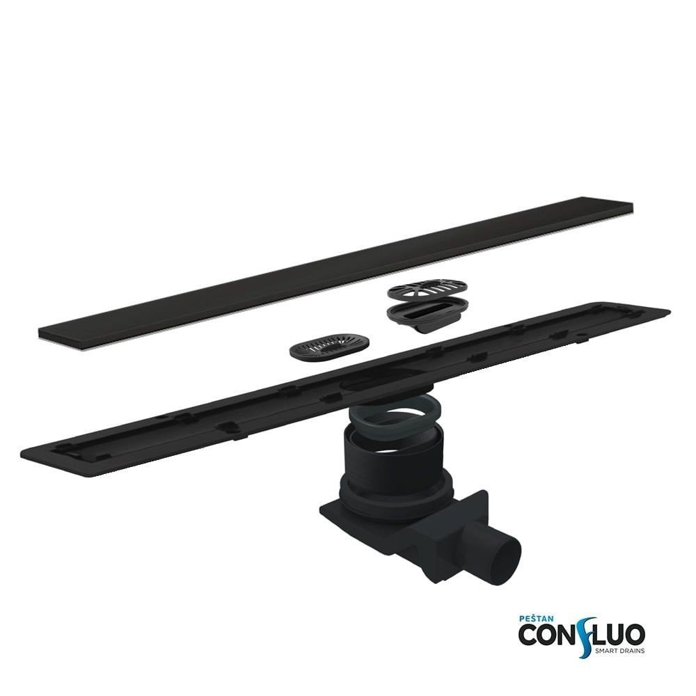 PESTAN Frameless Line Black Glass 13701206 Душевой лоток 850 мм ...