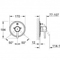 GROHE Essence 19285000 Смеситель для ванны под внутренний (внутристенный) монтаж