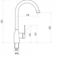 Savol S-601816 Высокий смеситель для кухни (хром)