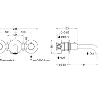 Timo Saona 2381/03SM Настенный термостатический смеситель для раковины (чёрный матовый)