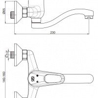 GPD KALIPSO MAL20 Настенный смеситель для кухни | для раковины (хром)