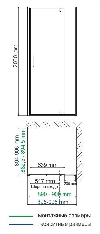 WasserKRAFT Aisch 55P03 Душевой уголок 900*900*2000 мм (золото матовое ...