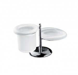 Colombo Design Melò B1240 Стакан для зубных щеток в комплекте с мыльницей (хром - матовое стекло)