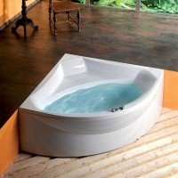 Акриловая ванна ALPEN Rosana 150 63119, гарантия 10 лет, угловая форма, объём 365 литров, цвет - euro white (европейский белый)