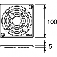 TECE Drainpoint S 3665000 Декоративная решётка для душевого трапа 100*100 мм (нержавеющая сталь глянцевая)