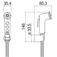 NOBILI AD146/52BB Гигиенический душ - комплект с держателем и шлангом (хром | белый)
