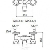 Mamoli Alfa-Beta 1015 Смеситель для ванны настенного монтажа