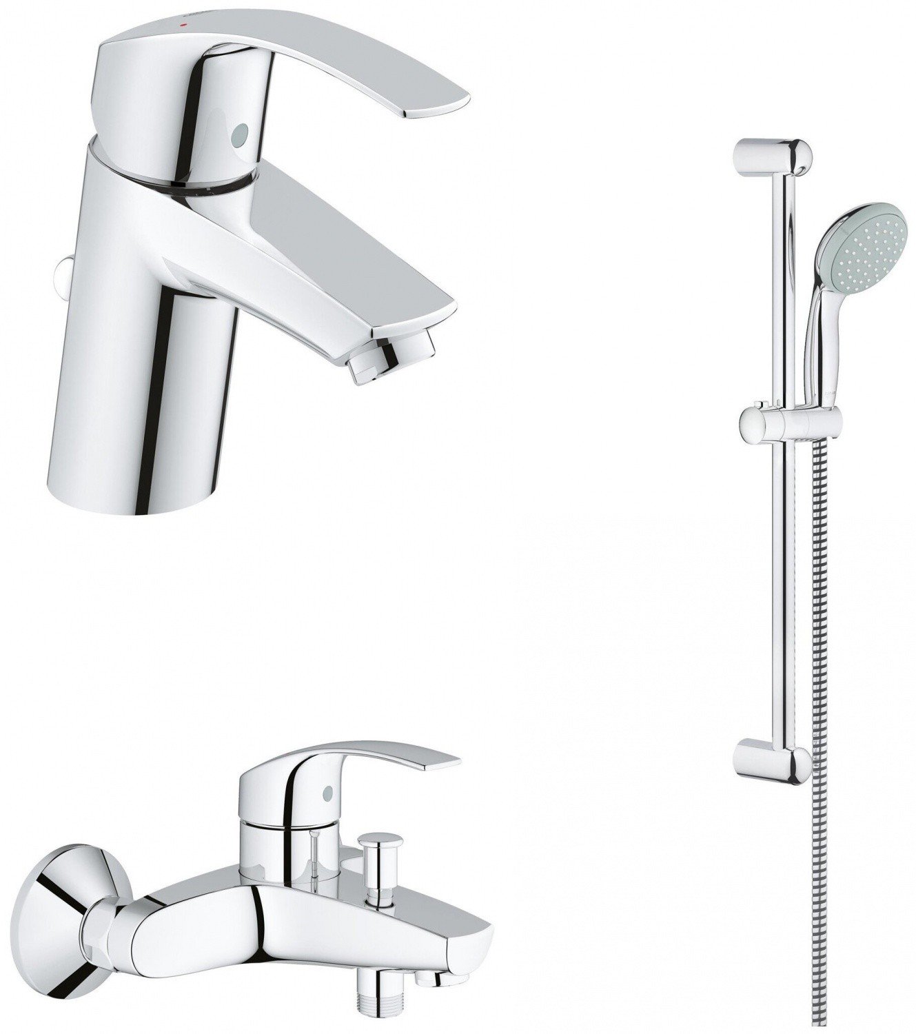 Grohe Eurosmart 124446 Комплект смесителей для ванной комнаты 3 в 1 ...