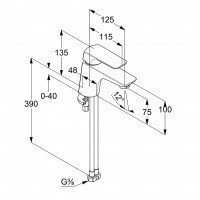 Смеситель для раковины 410280575 Kludi Ameo