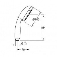 GROHE New Tempesta 100 27923001 Душевая лейка (хром)