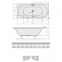 Акриловая ванна ALPEN Viva 175 L 70119, гарантия 10 лет, асимметричная форма, объём 235 литров, цвет - euro white (европейский белый)