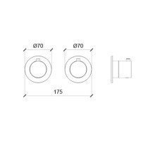 Almar Modular E180132.316 Термостат для ванны на 2 или 3 потребителя | внешняя часть (нержавеющая сталь шлифованная)