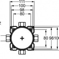 Hansavarox 4000 0000 Внутренний механизм без отсечного клапана Hansavarox основной элемент, компактное решение, DN 15, скрытый встраиваемый корпус