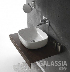 GALASSIA Dream 7301 - Раковина накладная на столешницу 50*38 см (цвет: белый глянцевый)