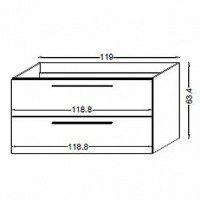 JACOB DELAFON LINE мебель для ванной EB488-J5 + EB483-00 + EB1156-NF, 120х45х68, белый
