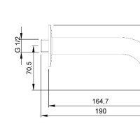 NOFER 07008.B Настенный излив для раковины 165 мм (хром)