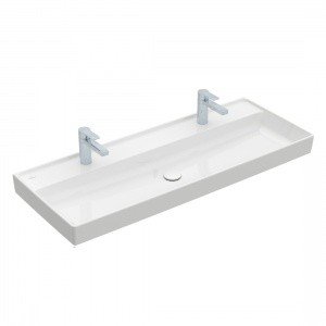 Villeroy Boch Collaro 4A33C1RW Раковина двойная для ванной комнаты 1200x470 мм ceramicplus (белый камень)