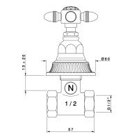 Nicolazzi Impero 1212CR36L Запорный вентиль (хром)