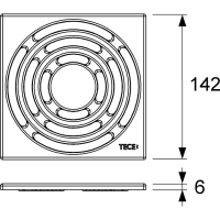 TECE Drainpoint S 3665003 Декоративная решётка для душевого трапа 142*142 мм (нержавеющая сталь глянцевая)