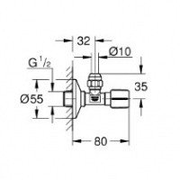 GROHE 22045000 Угловой вентиль для подключения смесителя 1/2 (хром)