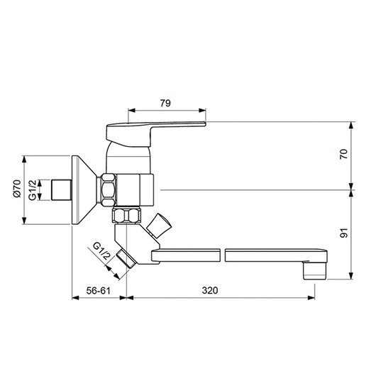 Vidima Logik BA281AA Смеситель для ванны с длинным изливом (хром), в ...