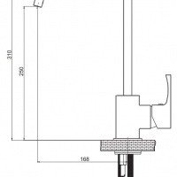 GPD Fuego MTE105 Высокий смеситель для кухни (хром)