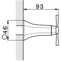 Cisal Cherie CX0033106T Запорный вентиль - внешняя часть (хром | черный матовый)