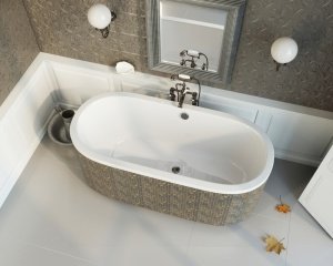 Акриловая ванна ALPEN Astra O 165 35611, цвет - euro white (европейский белый)
