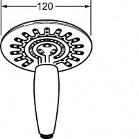 Hansaclear tri 0433 0300 Ручной душ (хром), DN 15, расход 12,5 л/мин, измеряется при давлении воды 3 бар, прозрачная верхняя душевая головка, акриловое стекло, антиизвестковая система