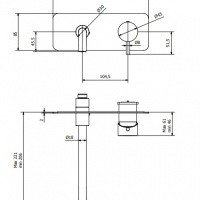 IB Rubinetti Kusasi Short EKS206CC Настенный смеситель для раковины - внешняя часть (Хром)