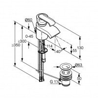 KLUDI JOOP! 55024H775 - Смеситель для раковины (хром - хрусталь зеленый)