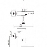 GPD Fuego MBB105 Смеситель для ванны (хром)