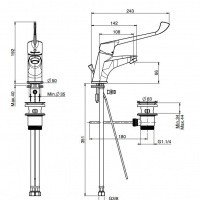 Carlo Frattini Serie 18 F3281/LCCR Локтевой смеситель для раковины