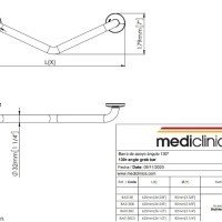 Mediclinics BA0130CS Угловой поручень для инвалидов 621 мм (матовая нержавеющая сталь)