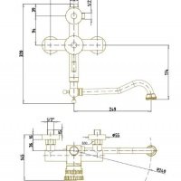 Bronze de Luxe WINDSOR 10120DDF Душевая система в комплекте со смесителем (Бронза)