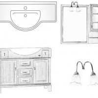 Gaia RUSTICI SARA/P Комплект мебели для ванной на 105 см