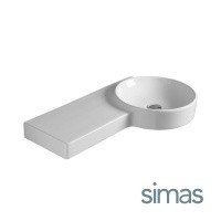 SIMAS Flow FL05BI*0 - Раковина для ванной комнаты 87*50 см | с левым крылом (белая глянцевая)