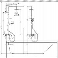Hansgrohe Vernis Blend EcoSmart 26079000 Термостатическая душевая система с функцией наполнения ванны