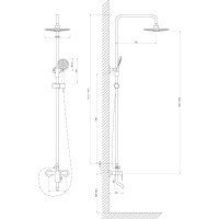 ESKO ST2211 Душевая система в комплекте со смесителем | с функцией наполнения ванны (хром)