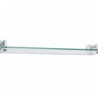 NOFER Line 16515.W Полка стеклянная для ванной комнаты 500 мм (прозрачное стекло | белый)