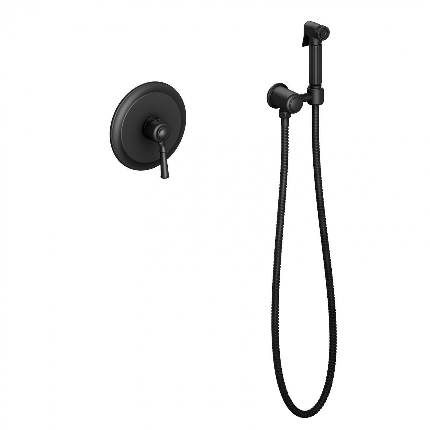 Timo Arisa 5309/03SM Гигиенический душ черный встраиваемый комплект со смесителем