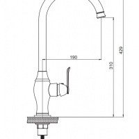 GPD Tauro MTE150-O Высокий смеситель для кухни (медь состаренная)