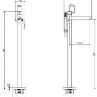 IB Rubinetti Kusasi Short EKS399CC Напольный смеситель для ванны - внешняя часть (Хром)