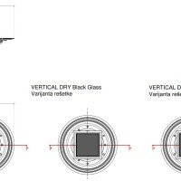 PESTAN Standard Dry Black Glass 13000180 Душевой трап 100*100 мм - готовый комплект для монтажа с декоративной решёткой (чёрное стекло | золото)