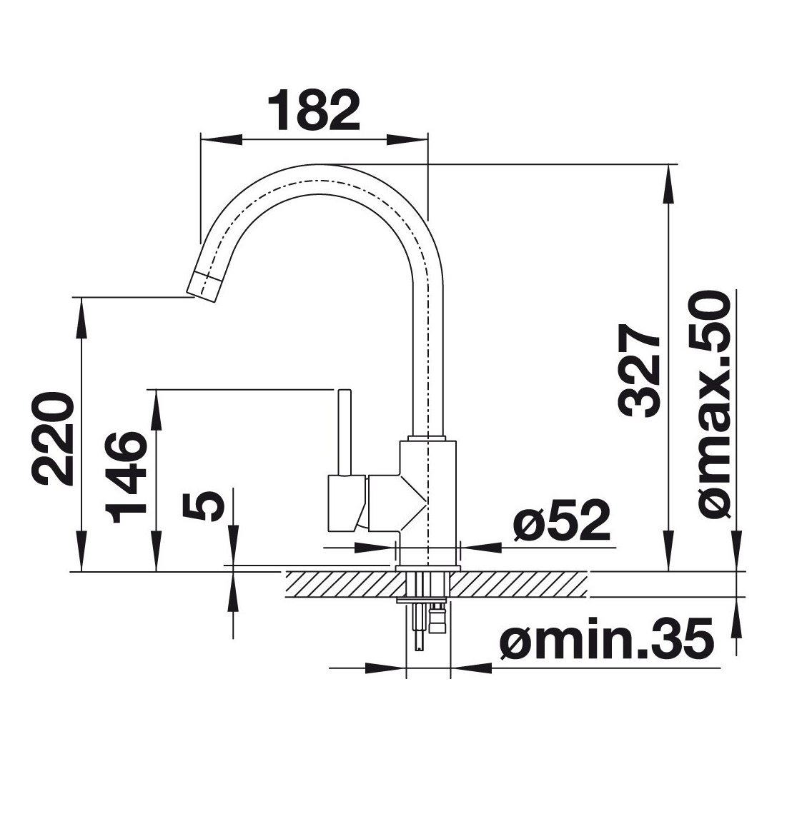 Blanco Mida Silgranit 524202 Смеситель для кухни высокий (антрацит), в ...