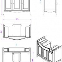 Комплект мебели для ванной на 105 см VER5105-N+AR874bi*1+VER1183-N Veronica Tiffany World